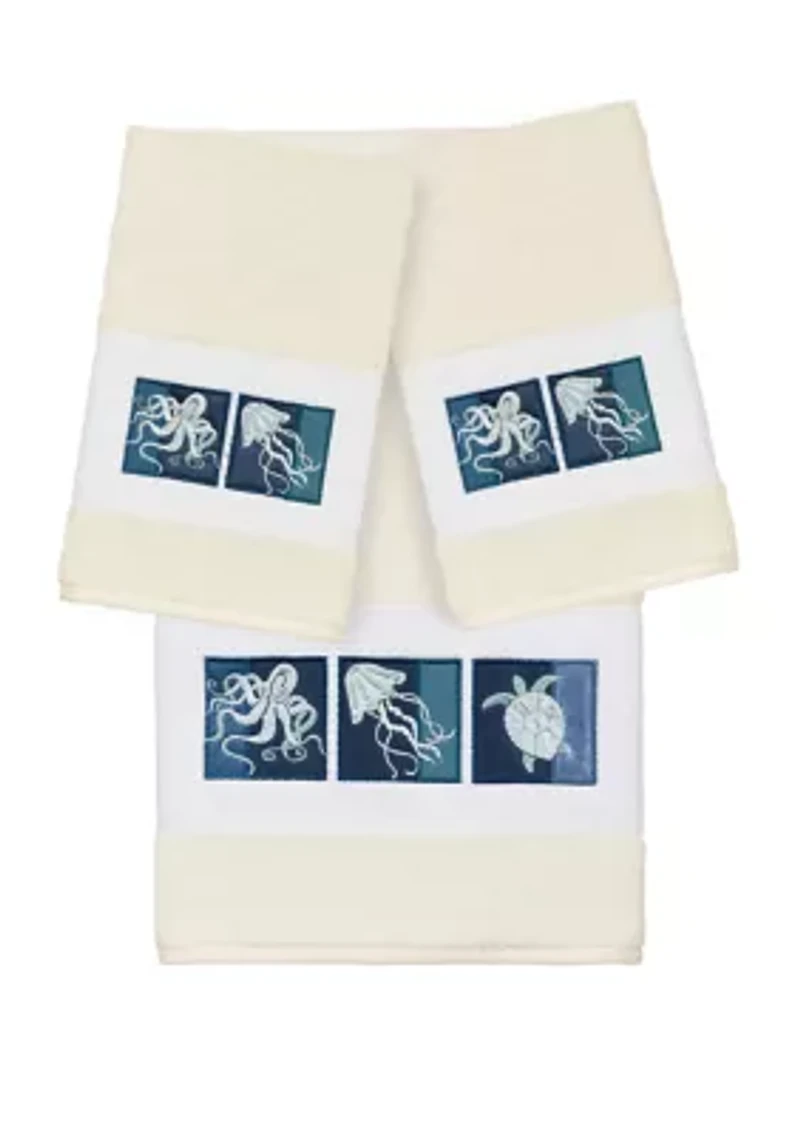 Ava 3 Piece Embellished Towel Set