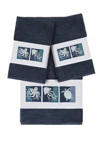 Ava 3 Piece Embellished Towel Set