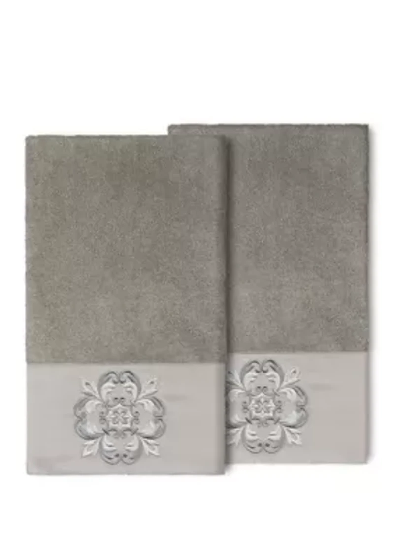 Alyssa 2 Piece Embellished Bath Towel Set