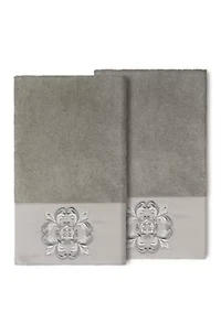 Alyssa 2 Piece Embellished Bath Towel Set