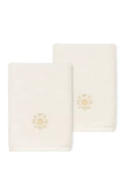 Alyssa 2 Piece Embellished Washcloth Set