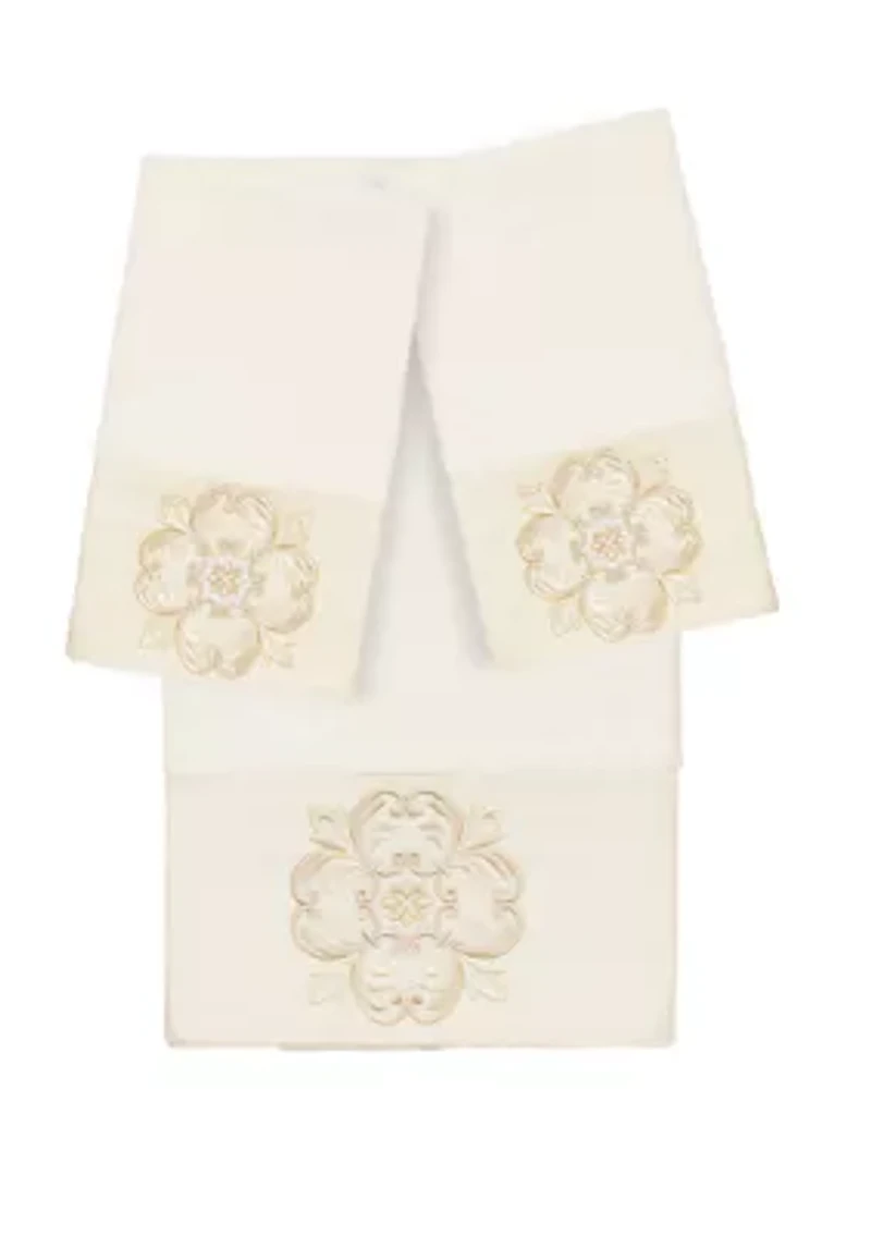 Alyssa 3 Piece Embellished Towel Set