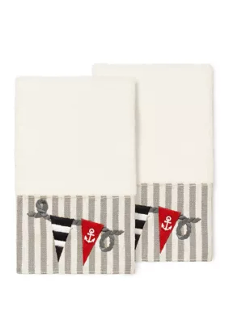 Ethan 2 Piece Embellished Hand Towel Set