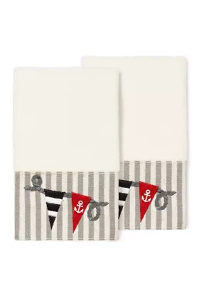Ethan 2 Piece Embellished Hand Towel Set