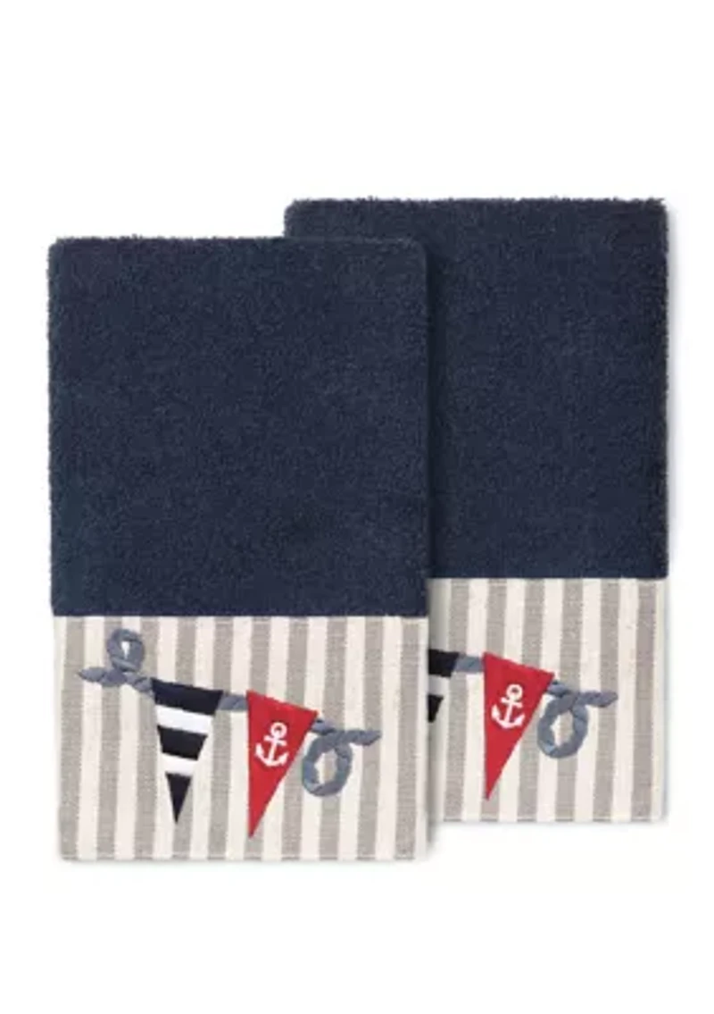 Ethan 2 Piece Embellished Hand Towel Set