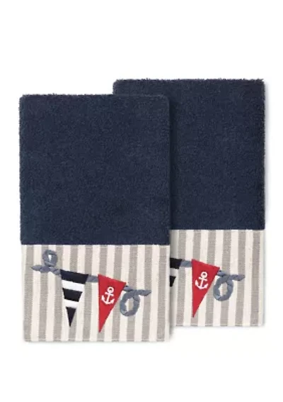 Ethan 2 Piece Embellished Hand Towel Set