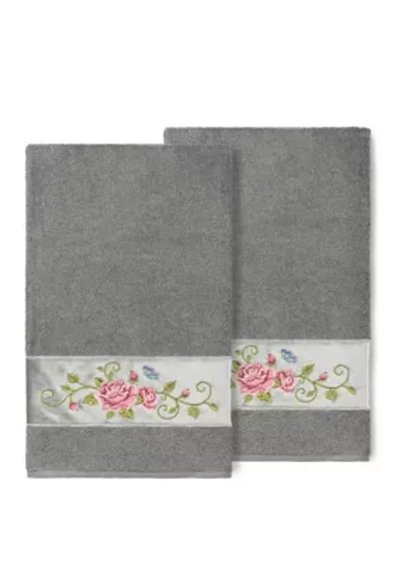 Rebecca 2 Piece Embellished Bath Towel Set