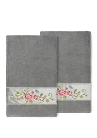 Rebecca 2 Piece Embellished Bath Towel Set