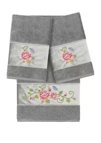 Rebecca 3 Piece Embellished Towel Set