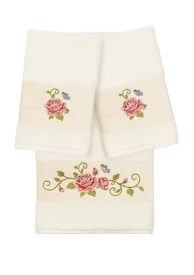Rebecca 3 Piece Embellished Towel Set