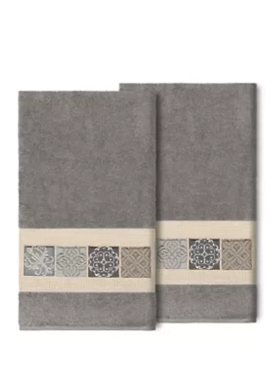 Vivian 2 Piece Embellished Bath Towel Set