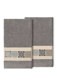 Vivian 2 Piece Embellished Bath Towel Set