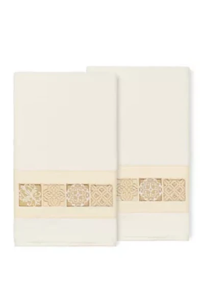 Vivian 2 Piece Embellished Bath Towel Set
