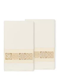 Vivian 2 Piece Embellished Bath Towel Set