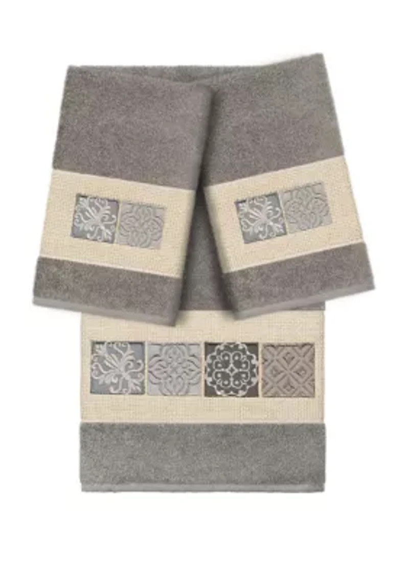 Vivian 3 Piece Embellished Towel Set