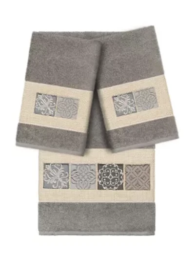 Vivian 3 Piece Embellished Towel Set