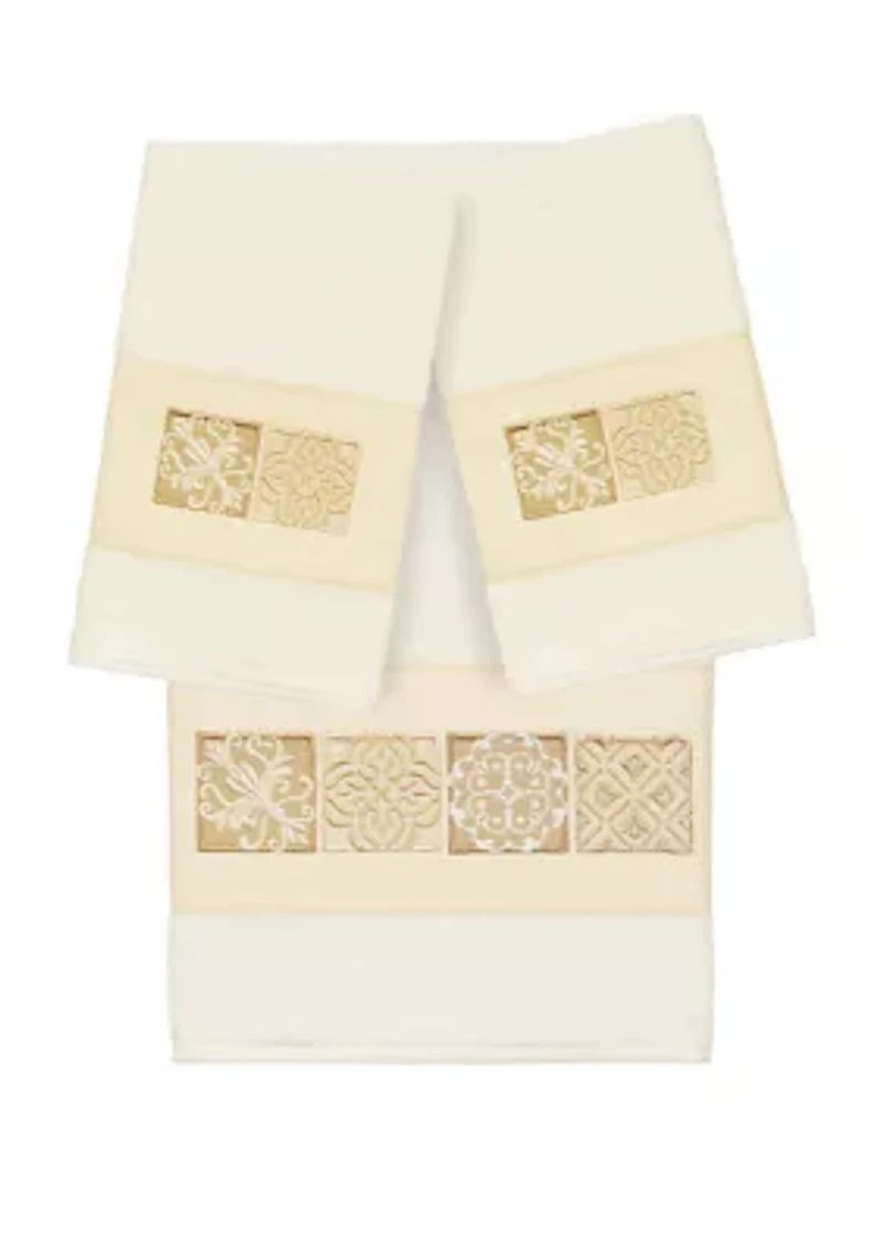 Vivian 3 Piece Embellished Towel Set