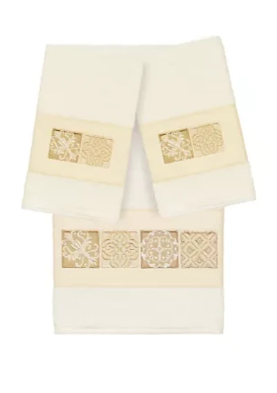 Vivian 3 Piece Embellished Towel Set