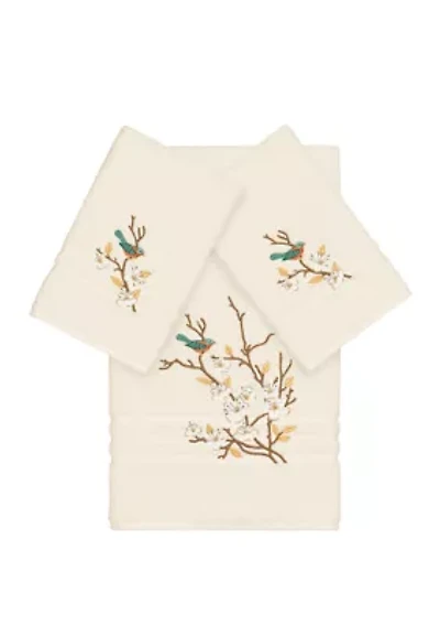 Spring Time 3 Piece Embellished Towel Set