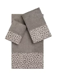 Spots 3 Piece Embellished Towel Set