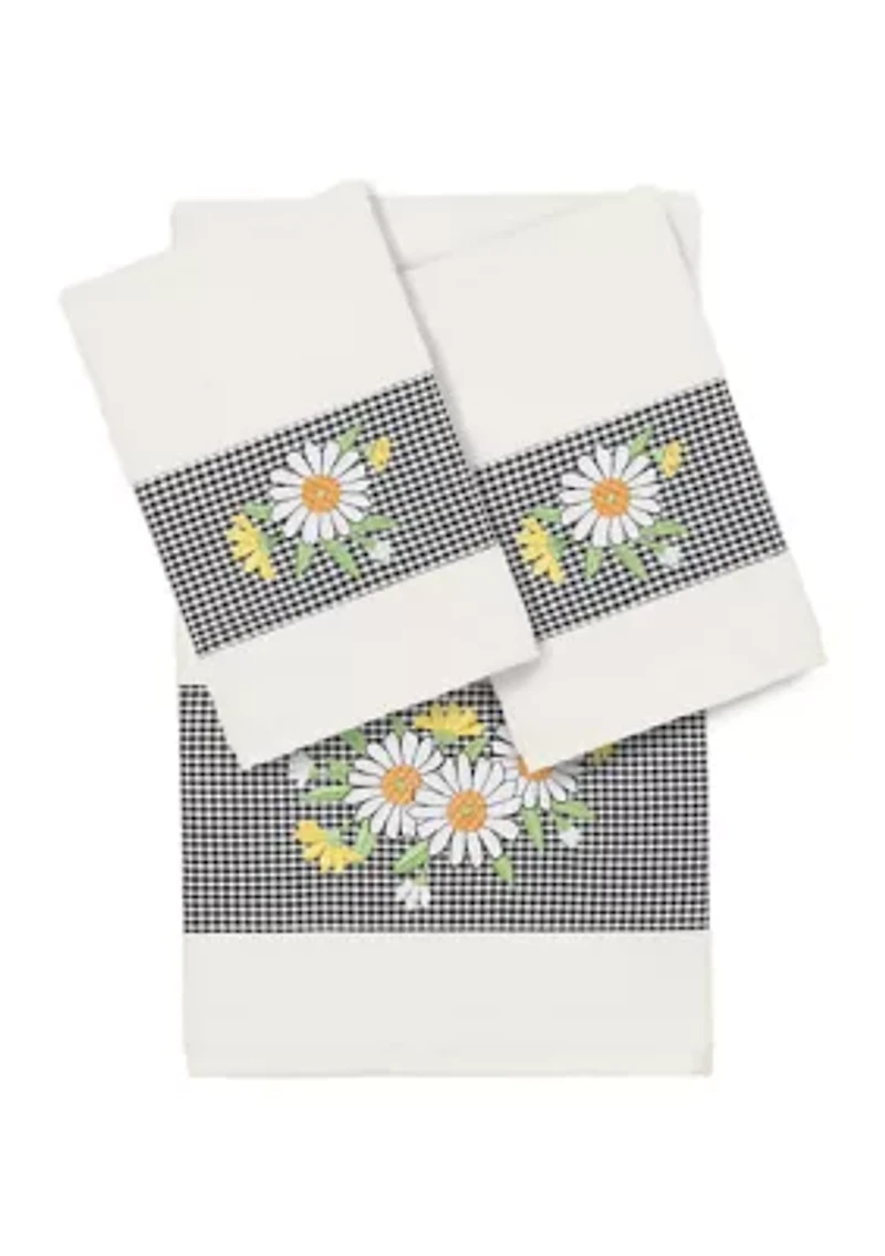 DAISY 3PC Embellished Towel Set