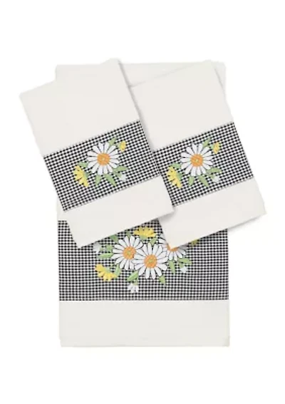 DAISY 3PC Embellished Towel Set