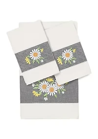 DAISY 3PC Embellished Towel Set