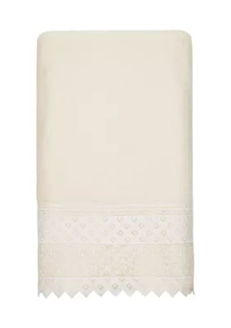 AIDEN White Lace Embellished Bath Towel