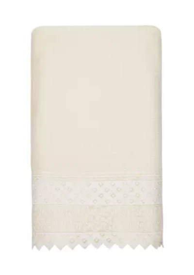 AIDEN White Lace Embellished Bath Towel