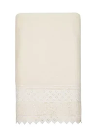 AIDEN White Lace Embellished Bath Towel