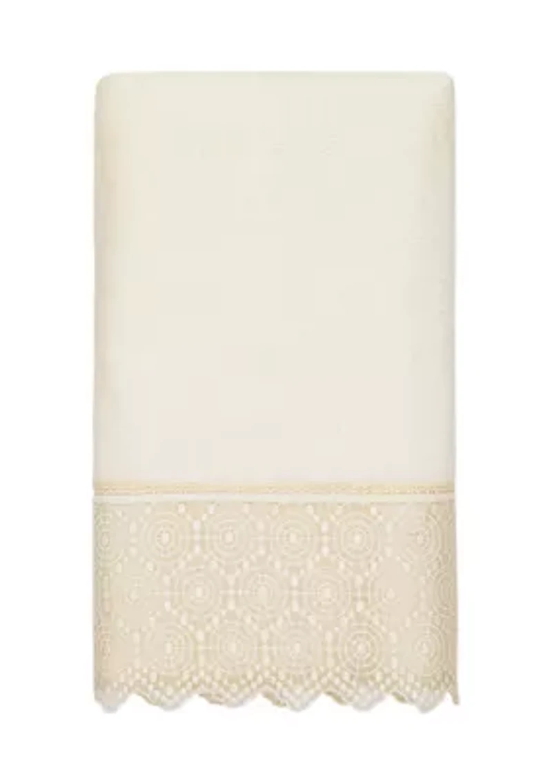 ARIAN Cream Lace Embellished Bath Towel