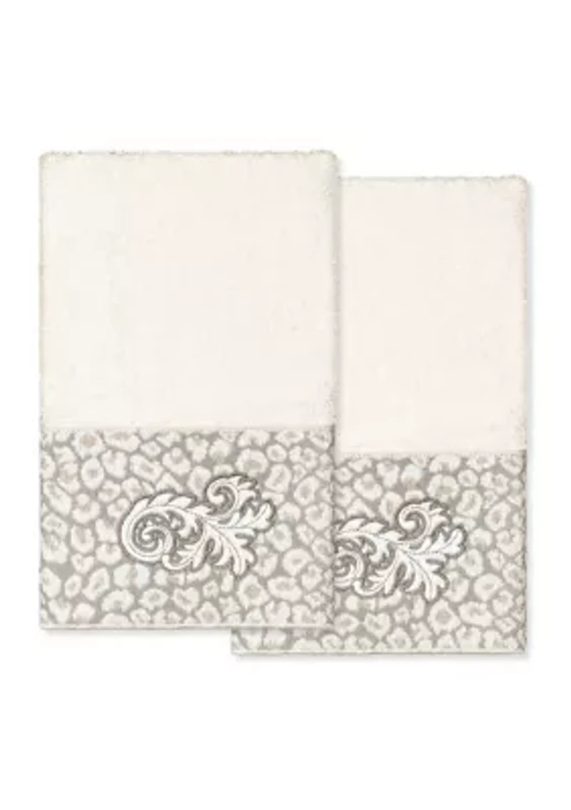 APRIL 2PC Embellished Hand Towel Set