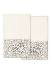 APRIL 2PC Embellished Hand Towel Set