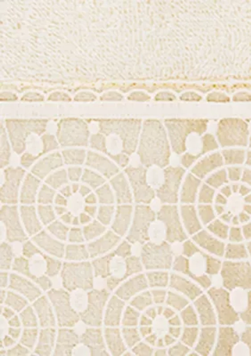 ARIAN 2PC Cream Lace Embellished Hand Towel Set