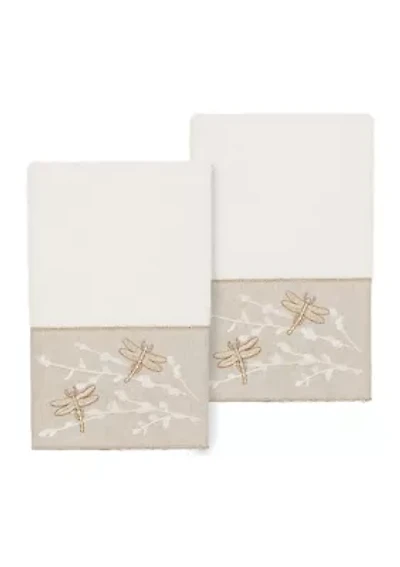 BRAELYN 2PC Embellished Hand Towel Set