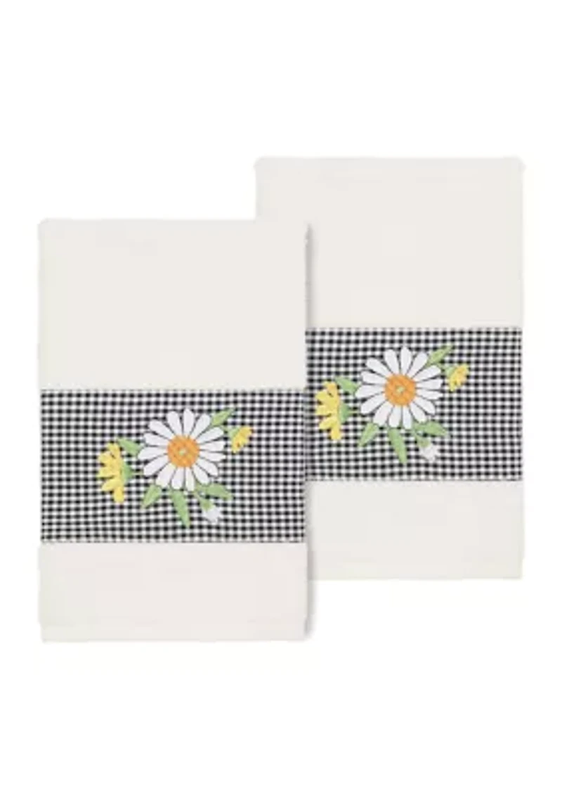DAISY 2PC Embellished Hand Towel Set