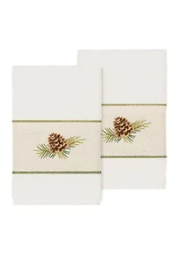 PIERRE 2PC Embellished Hand Towel Set