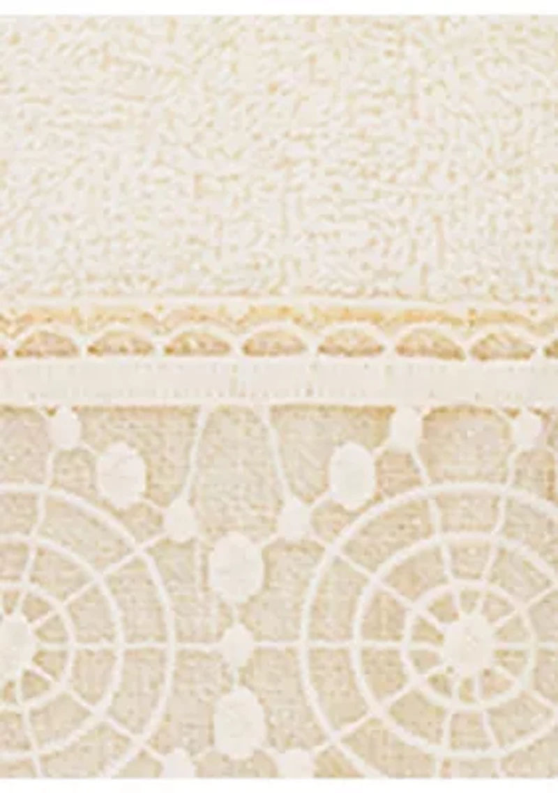 ARIAN 2PC Cream Lace Embellished Washcloth Set