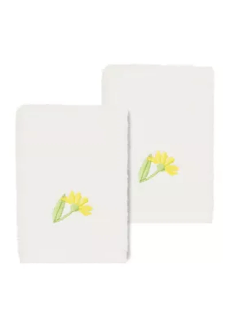 DAISY 2PC Embellished Washcloth Set