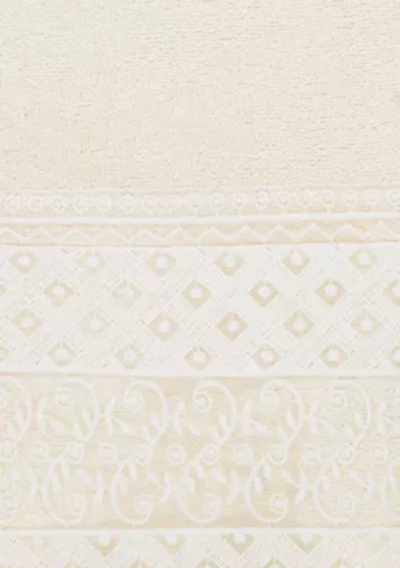 AIDEN 3PC White Lace Embellished Towel Set