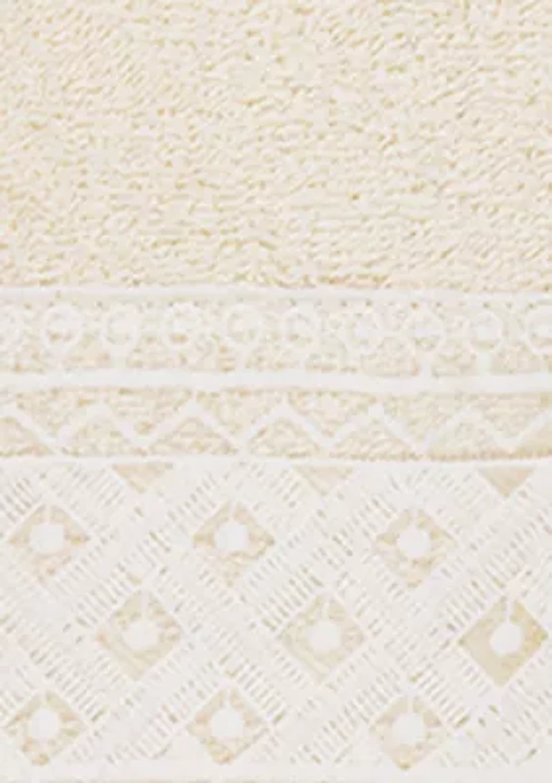 AIDEN 3PC White Lace Embellished Towel Set