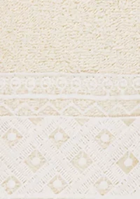 AIDEN 3PC White Lace Embellished Towel Set