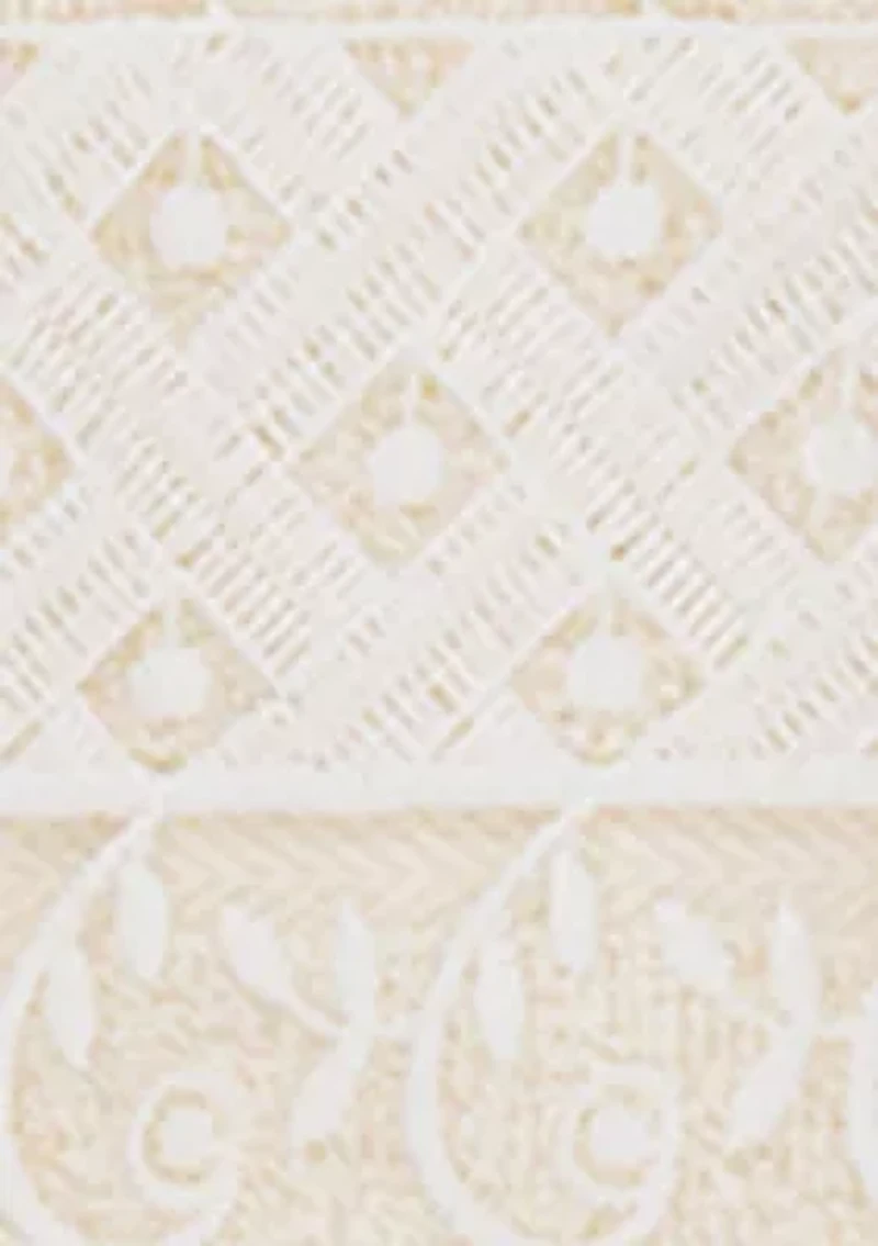 AIDEN 3PC White Lace Embellished Towel Set