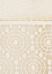 ARIAN 3PC Cream Lace Embellished Towel Set