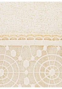 ARIAN 3PC Cream Lace Embellished Towel Set