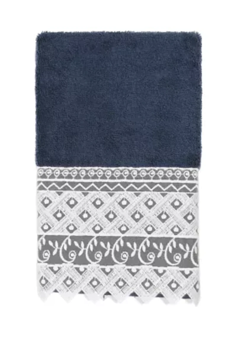 AIDEN White Lace Embellished Hand Towel