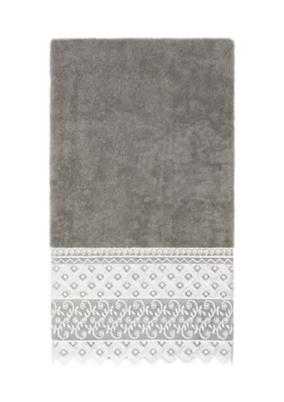 AIDEN White Lace Embellished Bath Towel
