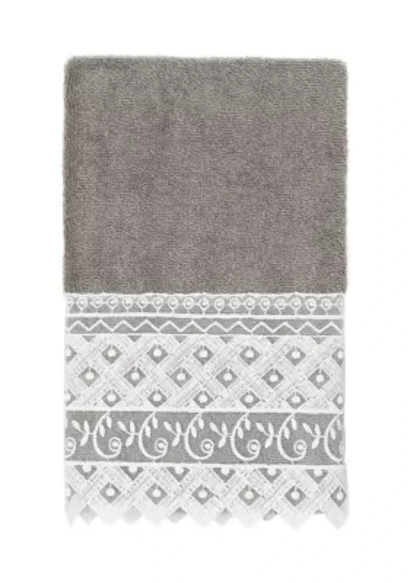 AIDEN White Lace Embellished Hand Towel