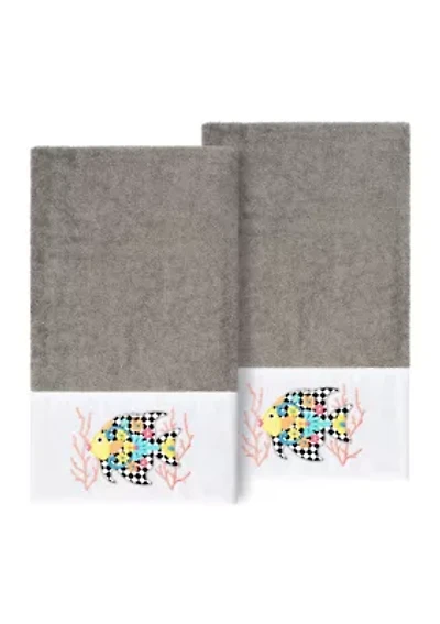 FELIZ 2PC Embellished Bath Towel Set