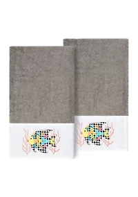 FELIZ 2PC Embellished Bath Towel Set